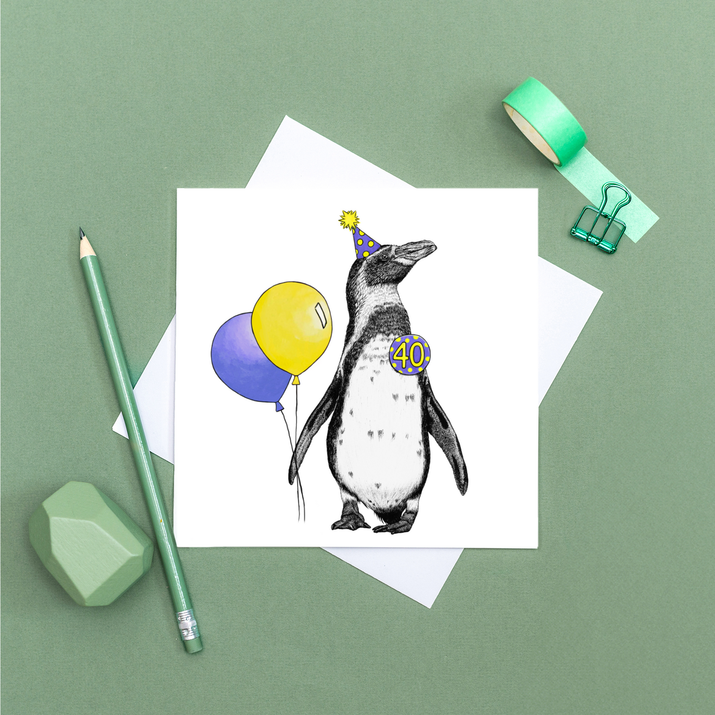 Penguin 40th birthday card