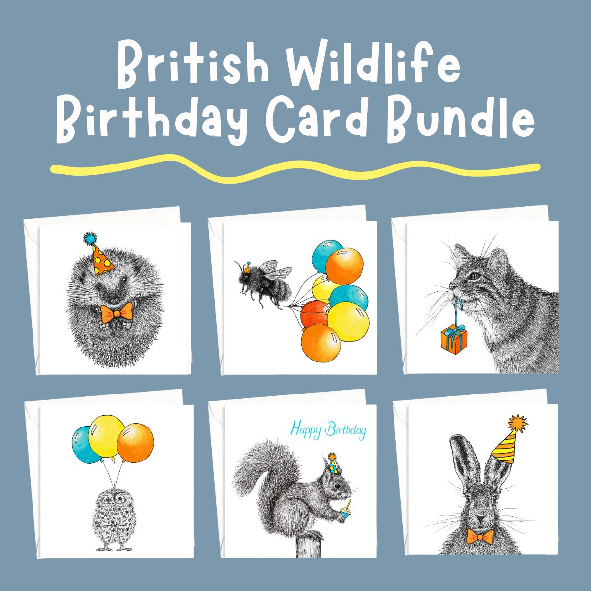 British Wildlife Birthday Card Bundle