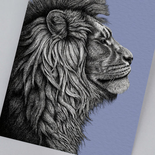 African lion art print