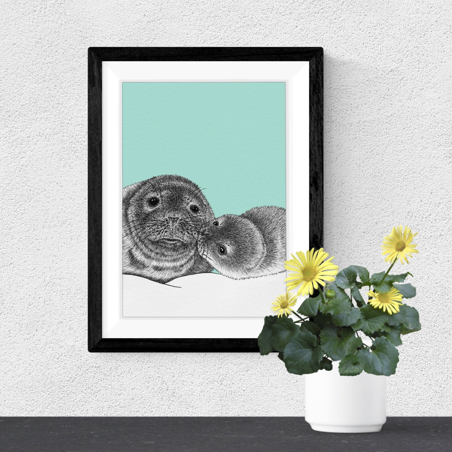Grey seals art print