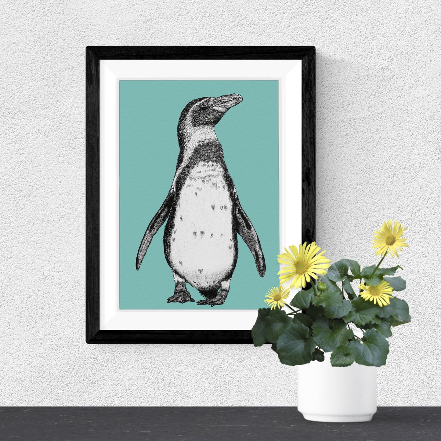 Humboldt penguin art print