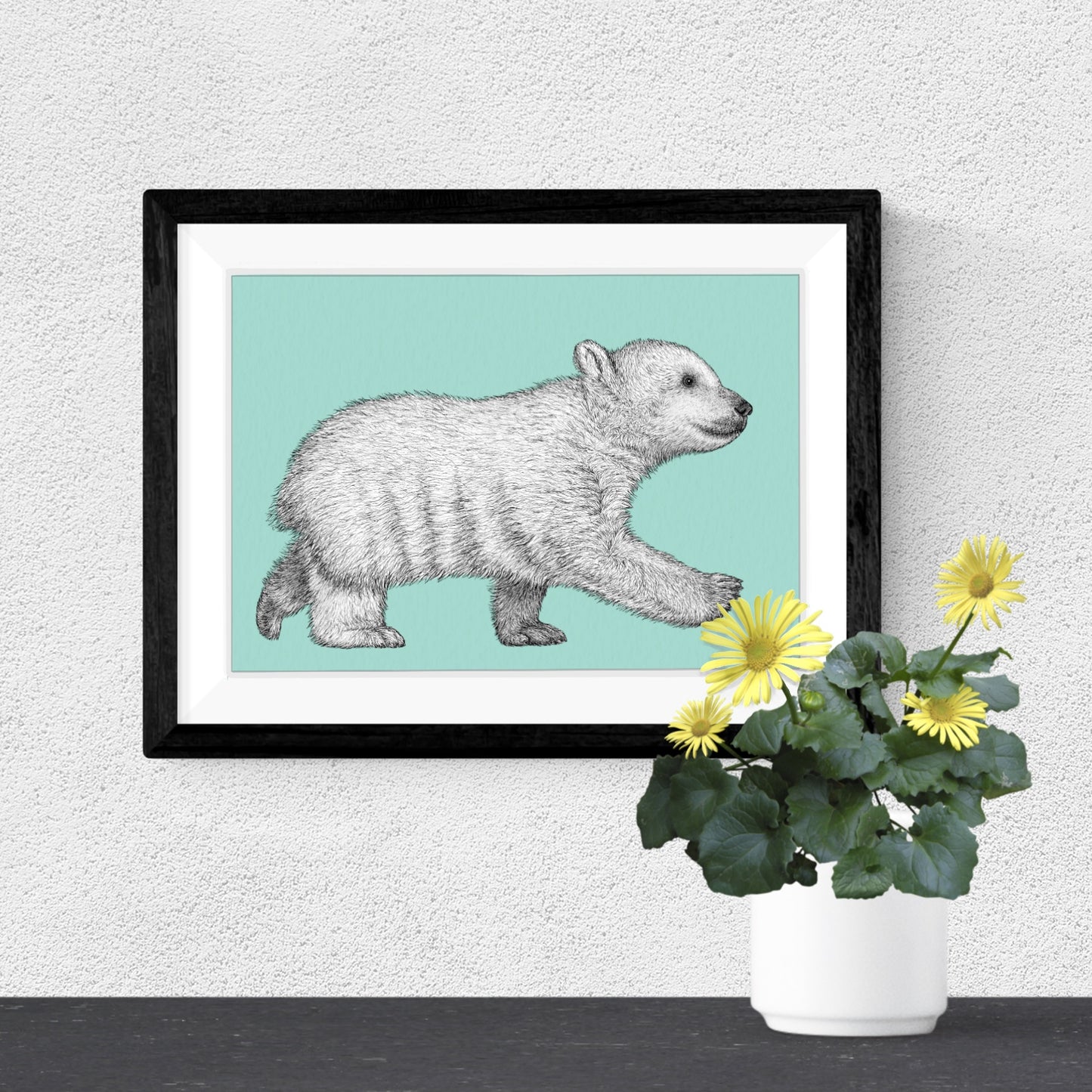 Polar bear cub art print