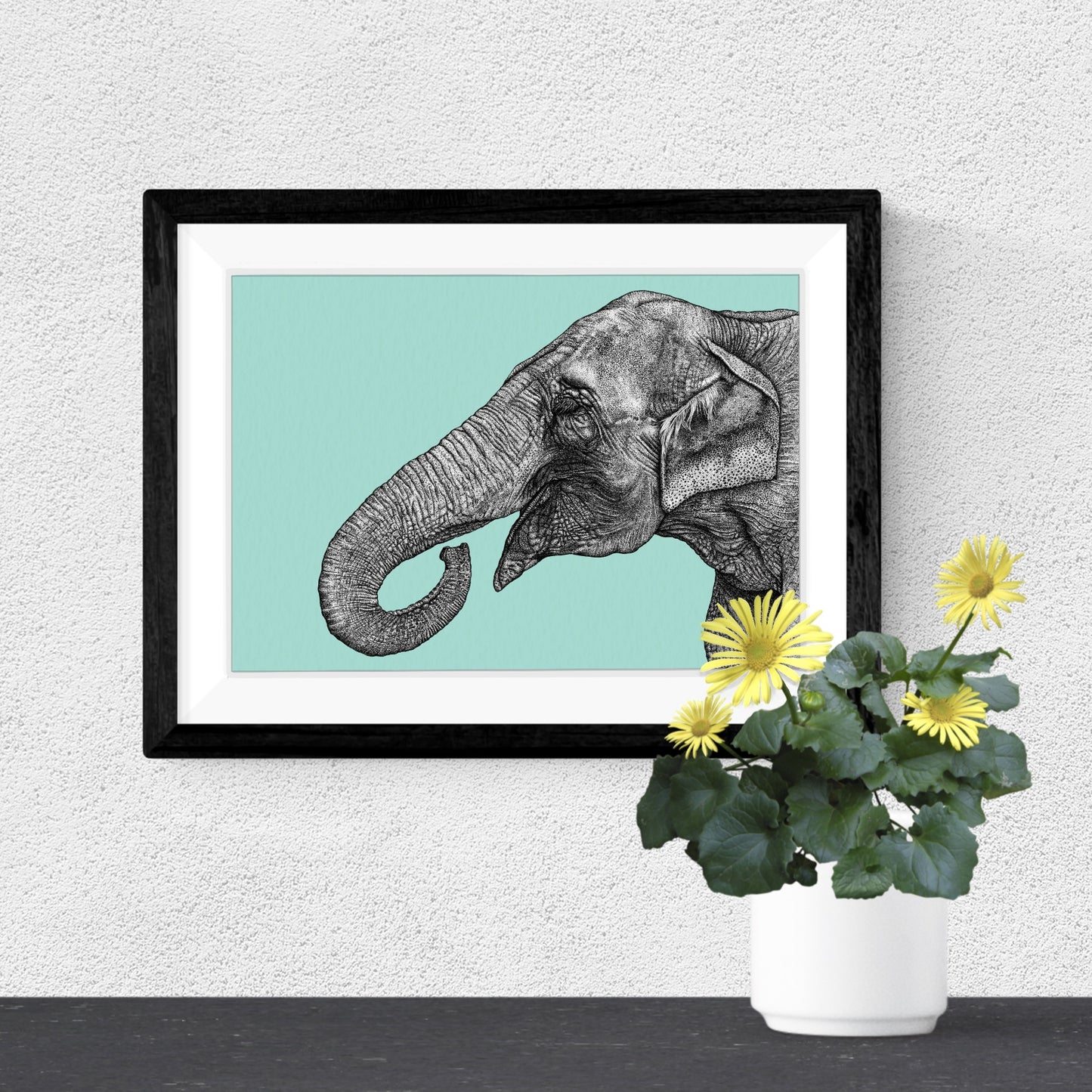 Asian elephant art print