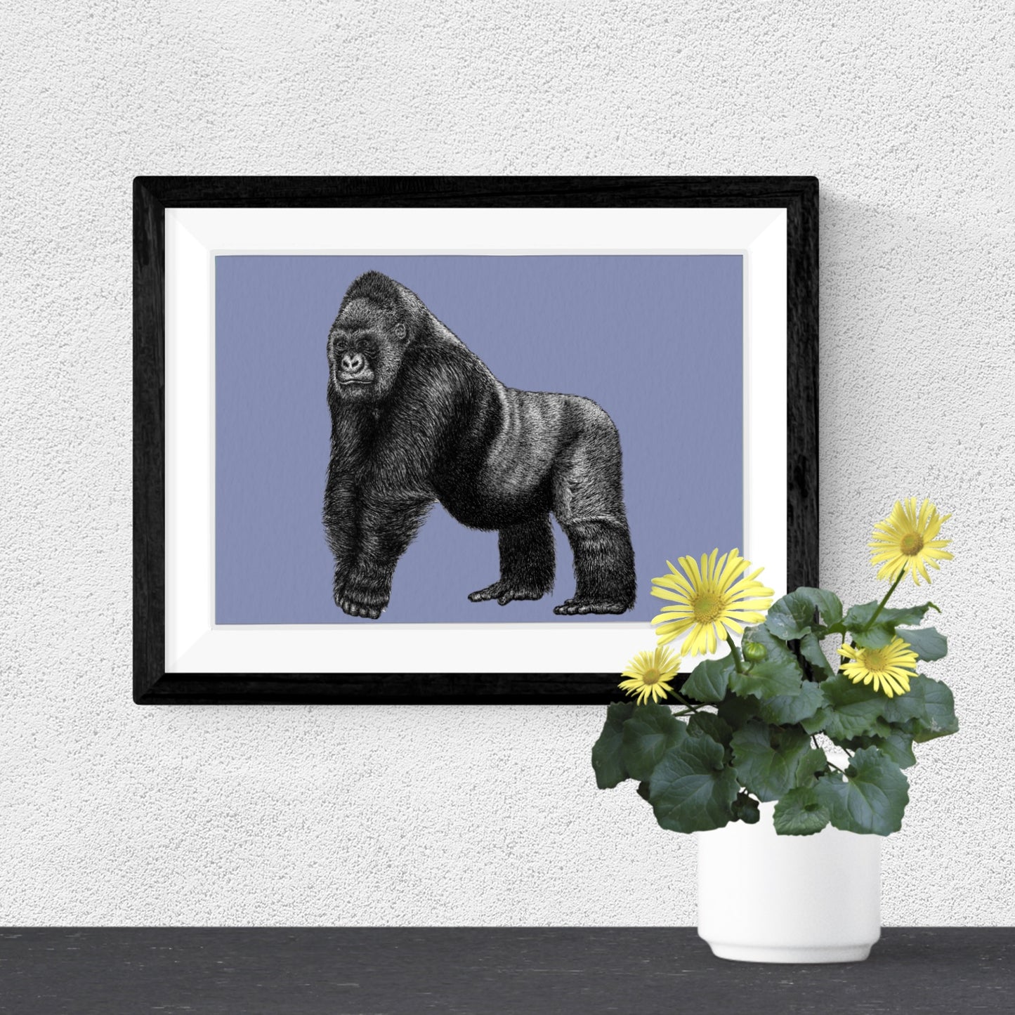 Silverback gorilla art print