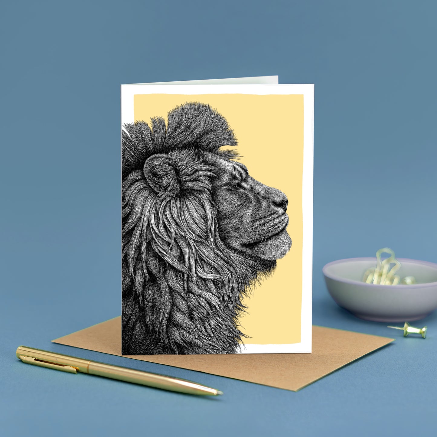 African lion note card