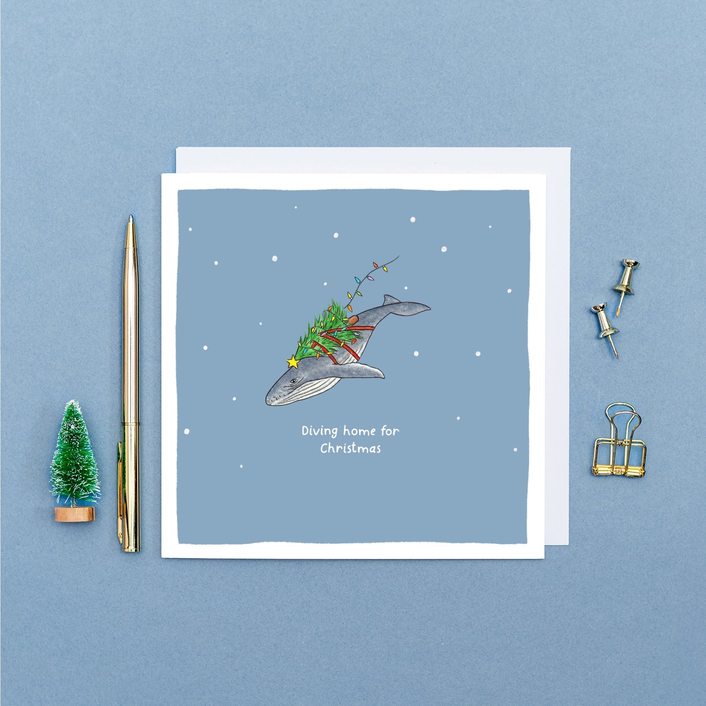 Diving Home for Christmas Pun Card