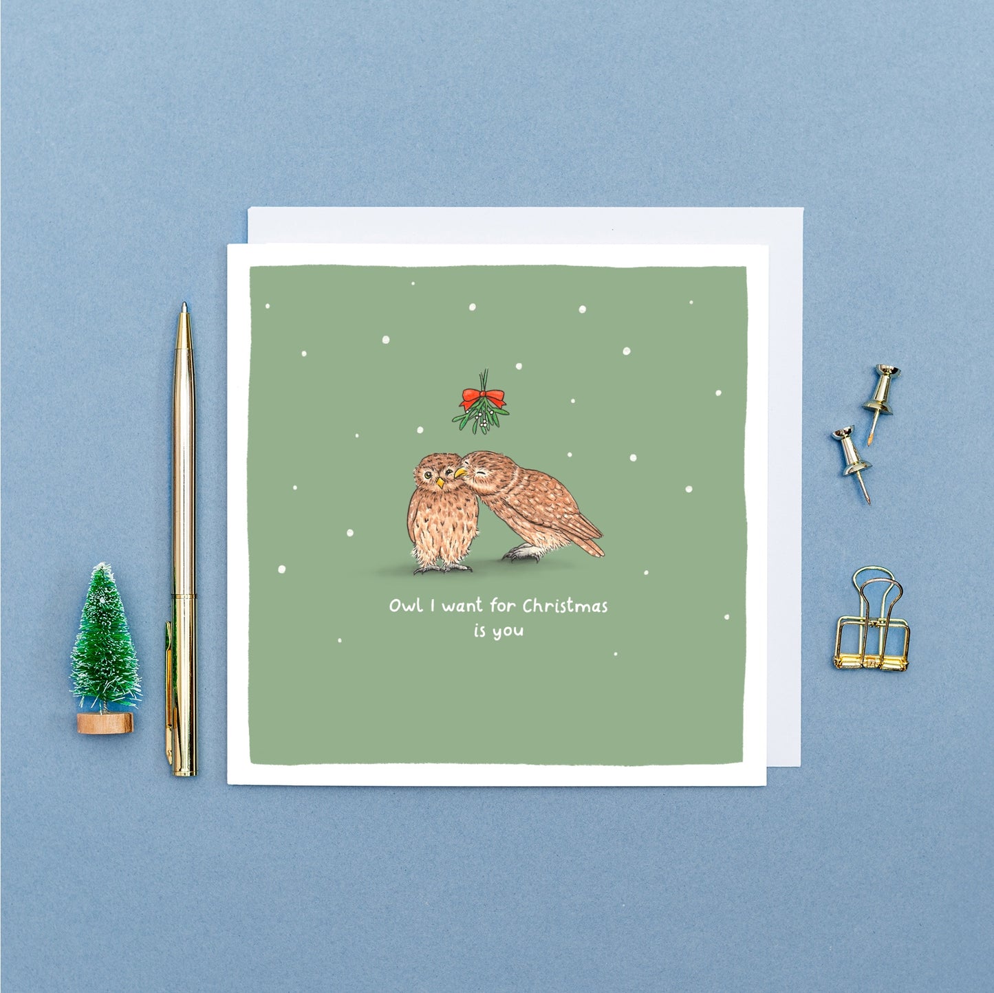 Owl I want for Christmas is You Pun Card