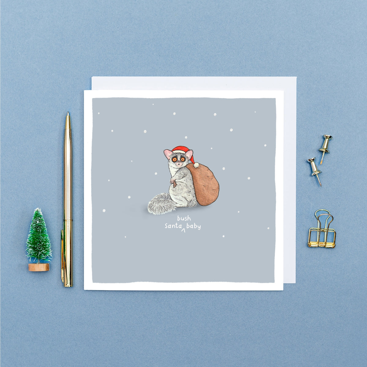 Santa (Bush) Baby Christmas Pun Card