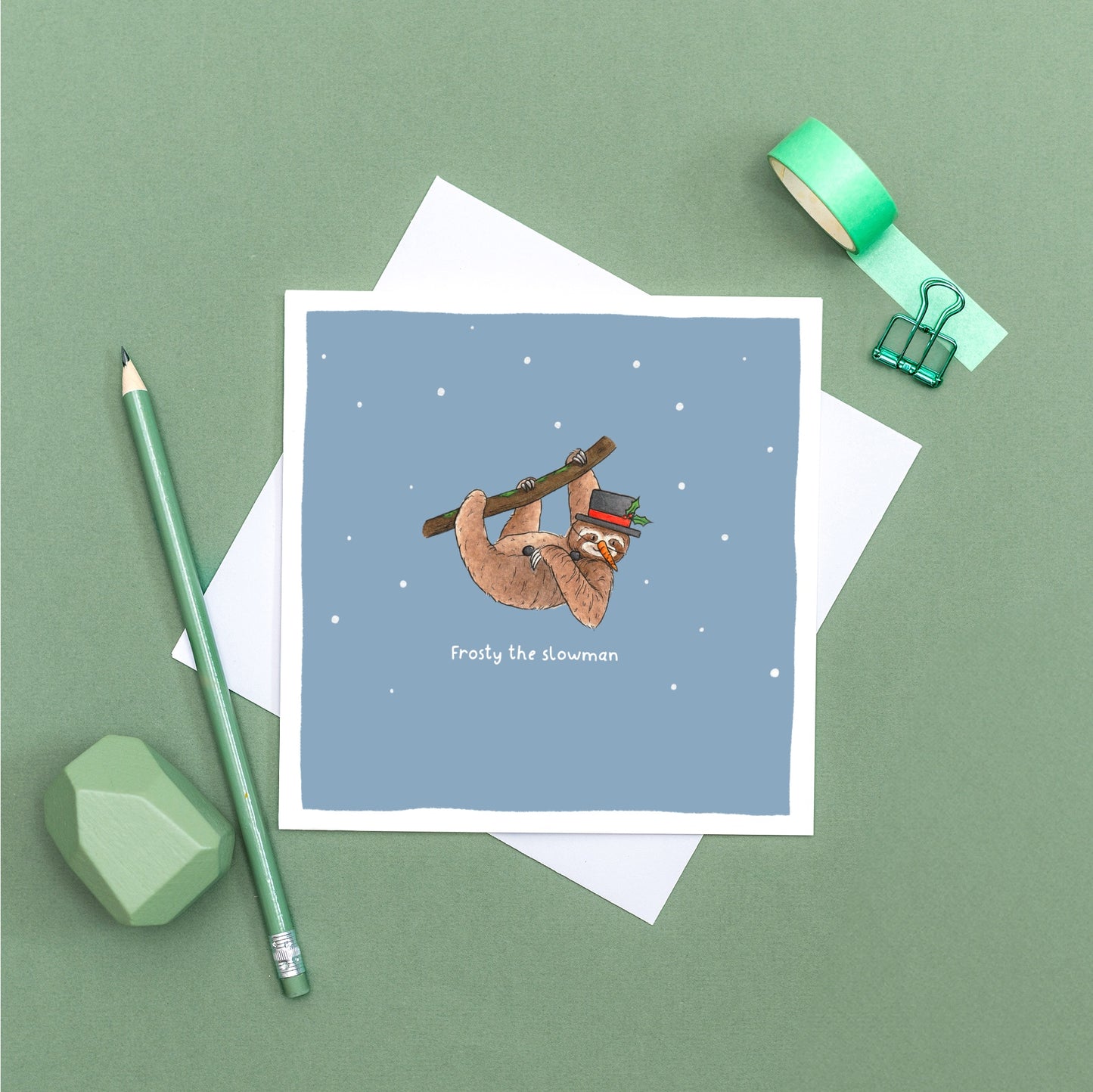 Frosty the Slowman Christmas Pun Card