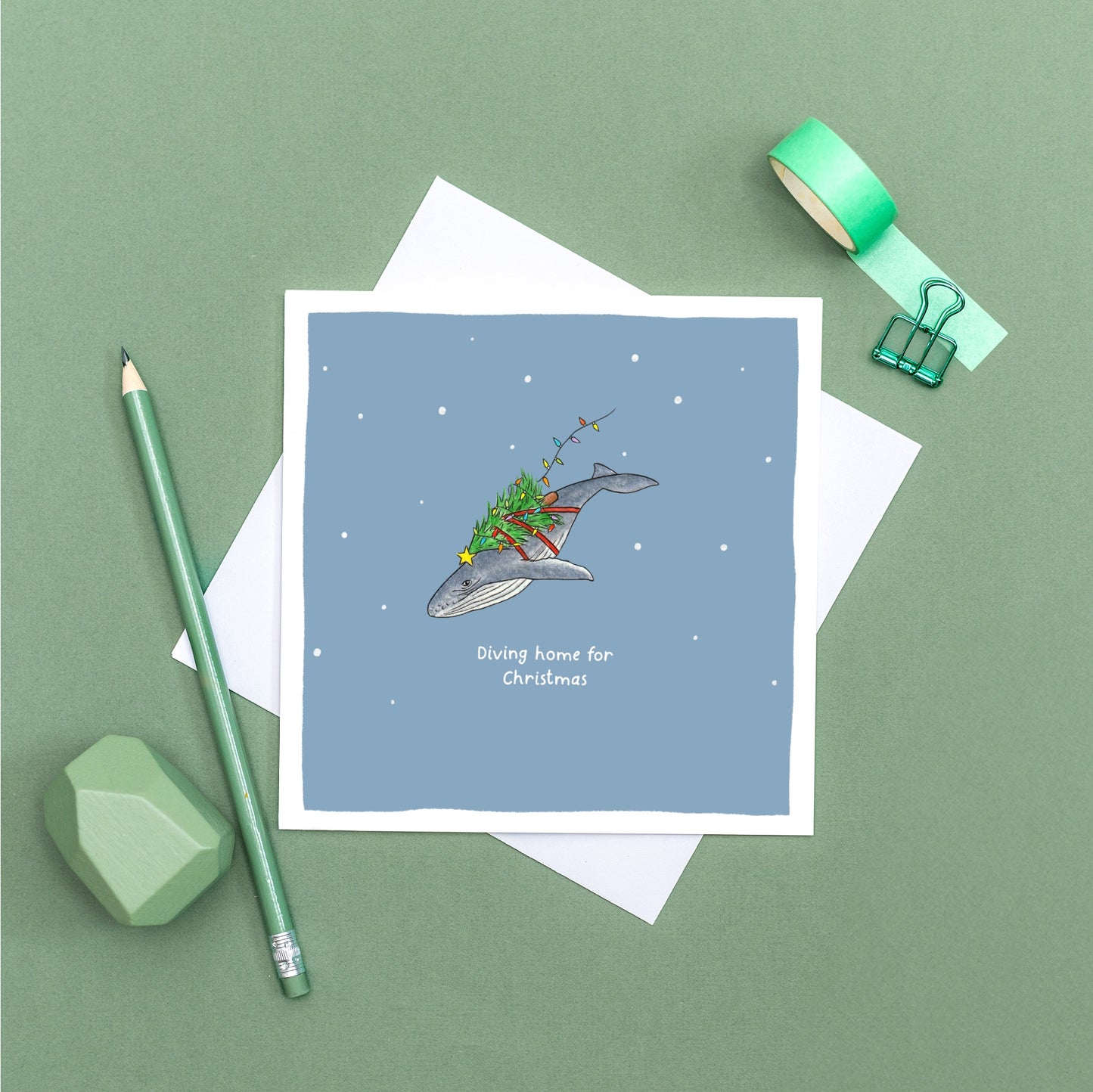 Diving Home for Christmas Pun Card