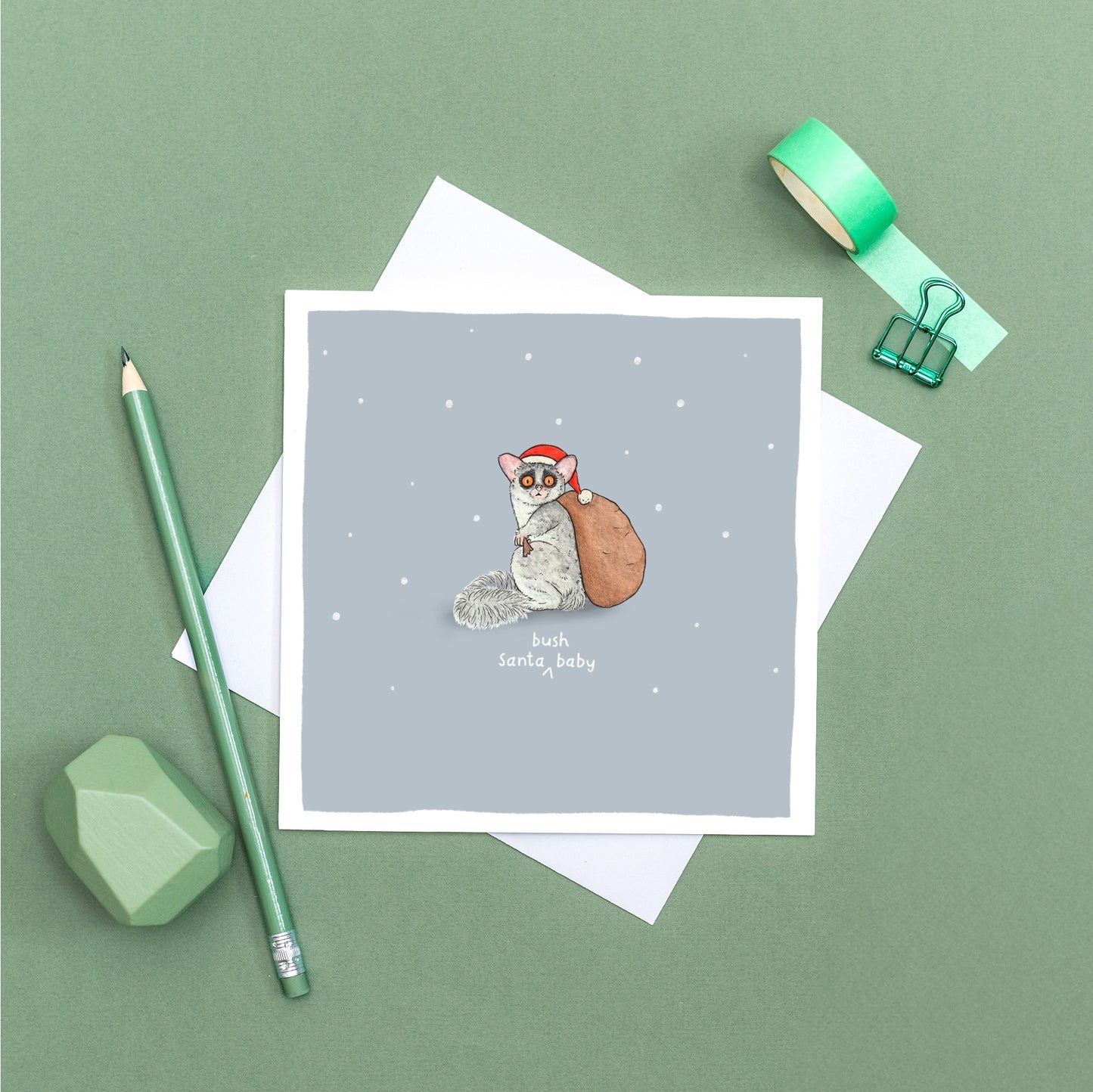 Santa (Bush) Baby Christmas Pun Card