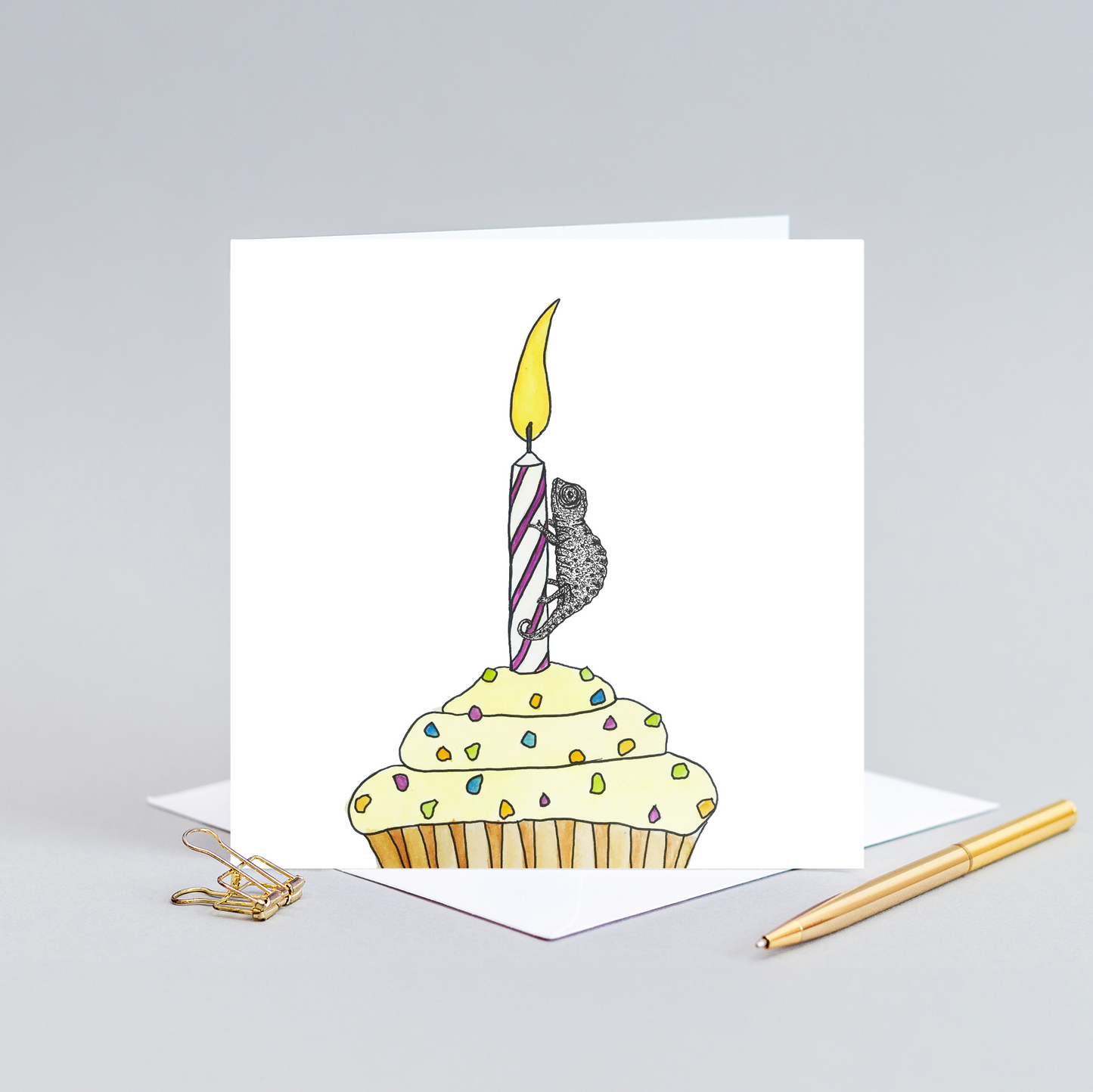 Chameleon birthday card