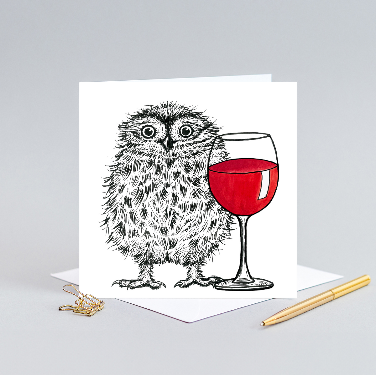 Little owl wine card