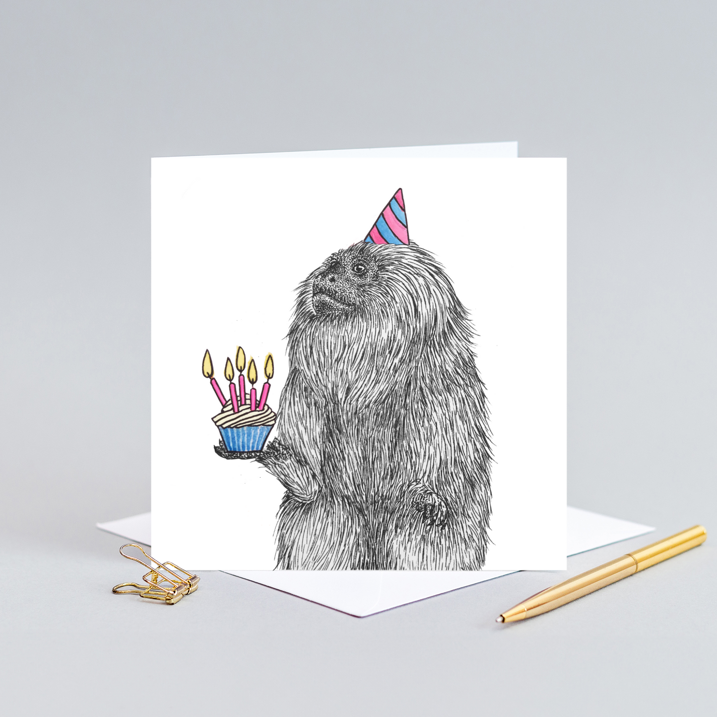 Golden lion tamarin birthday card