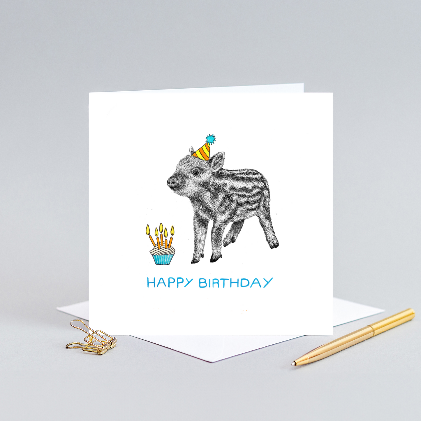 Party piglet Birthday card