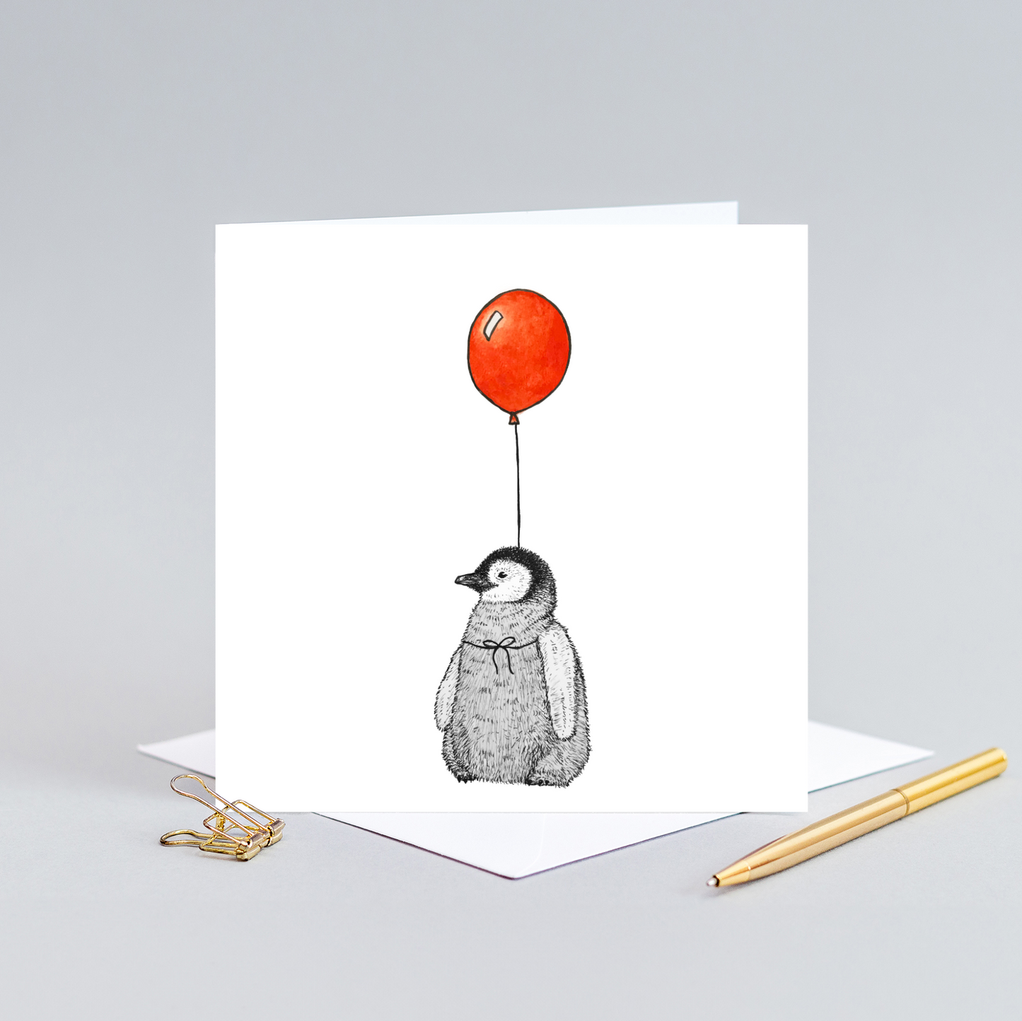 Cute penguin birthday card