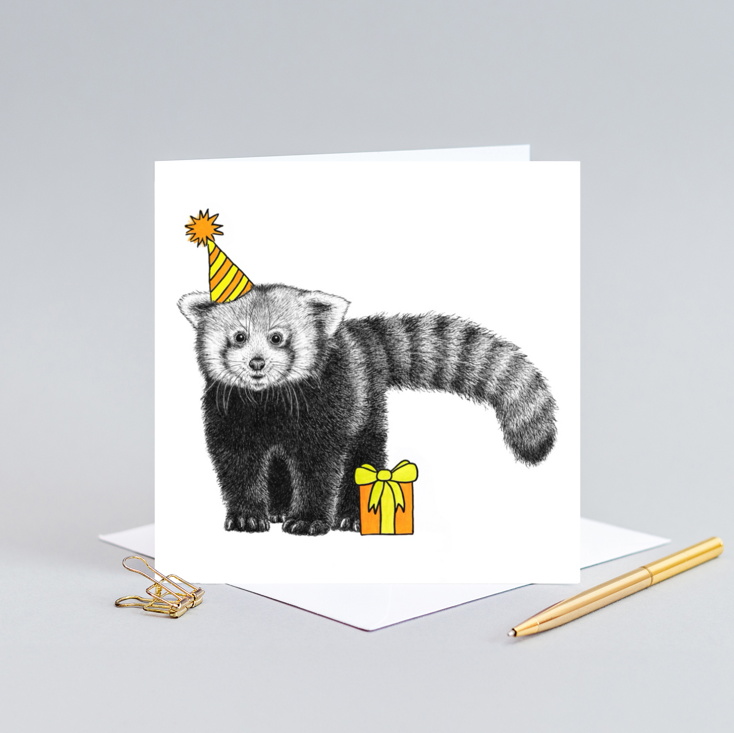 Red panda Birthday card