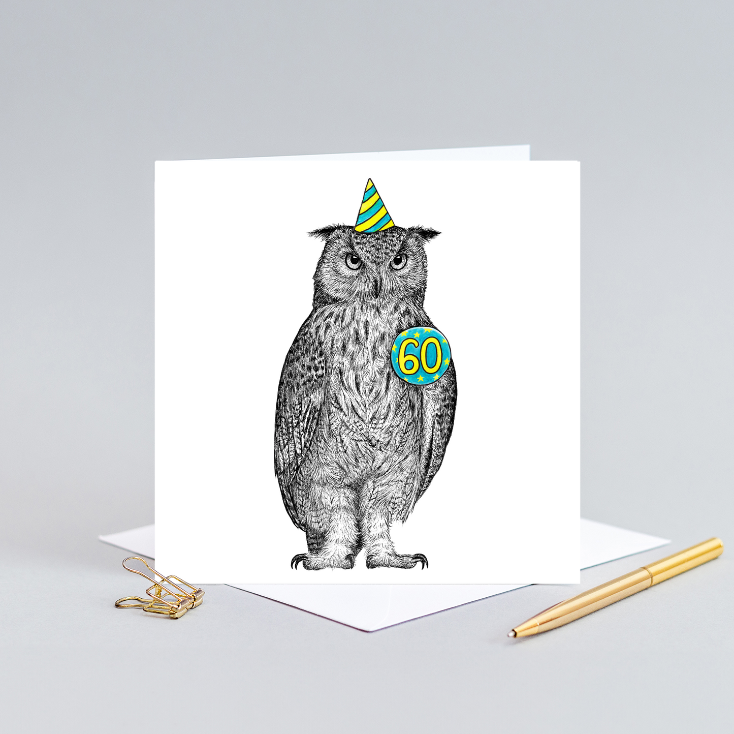 60th Birthday owl card