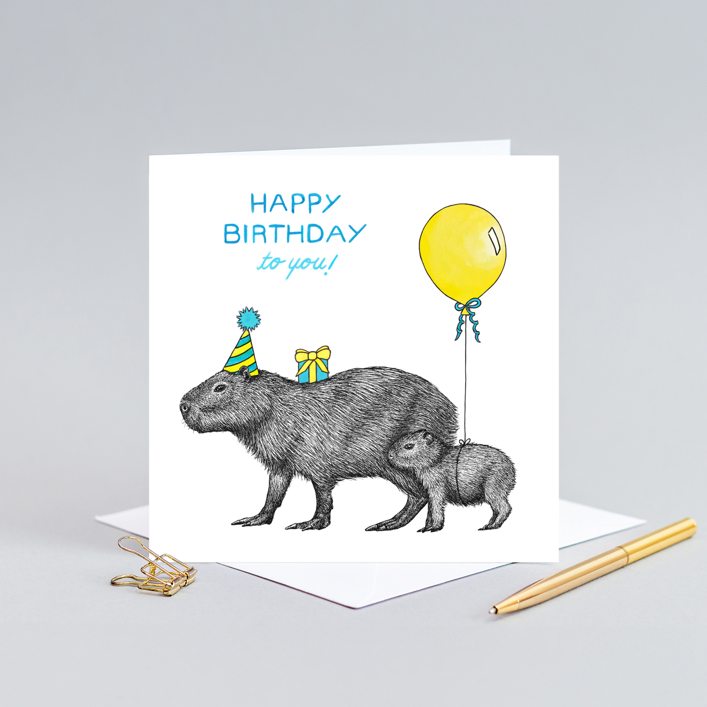 Capybara birthday card