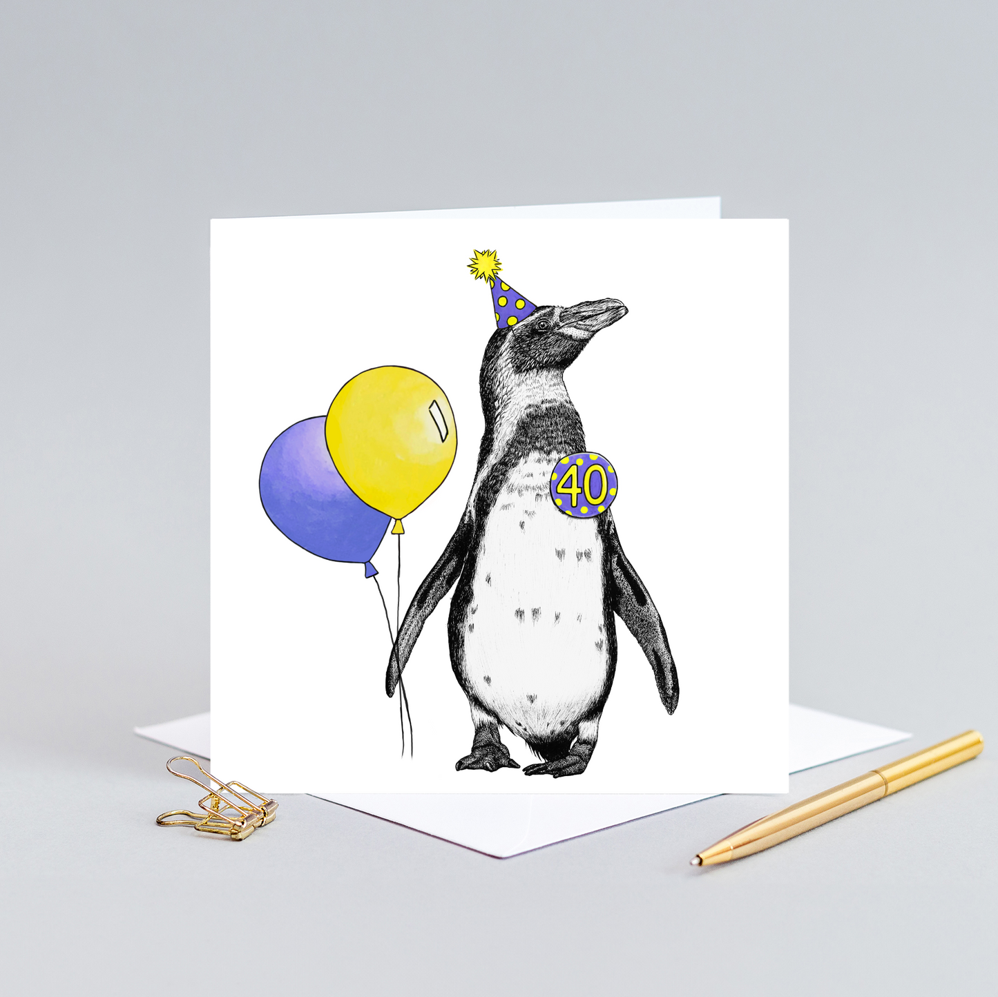 Penguin 40th birthday card