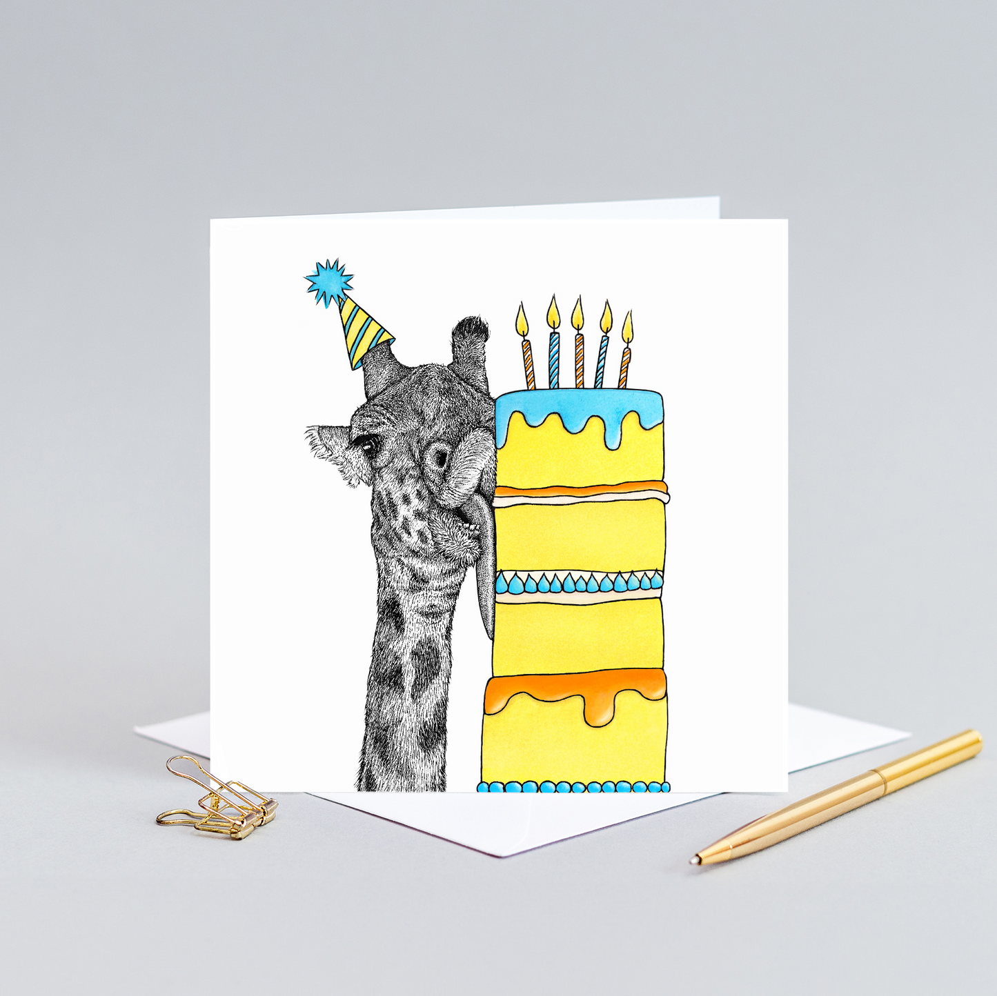 Giraffe birthday card