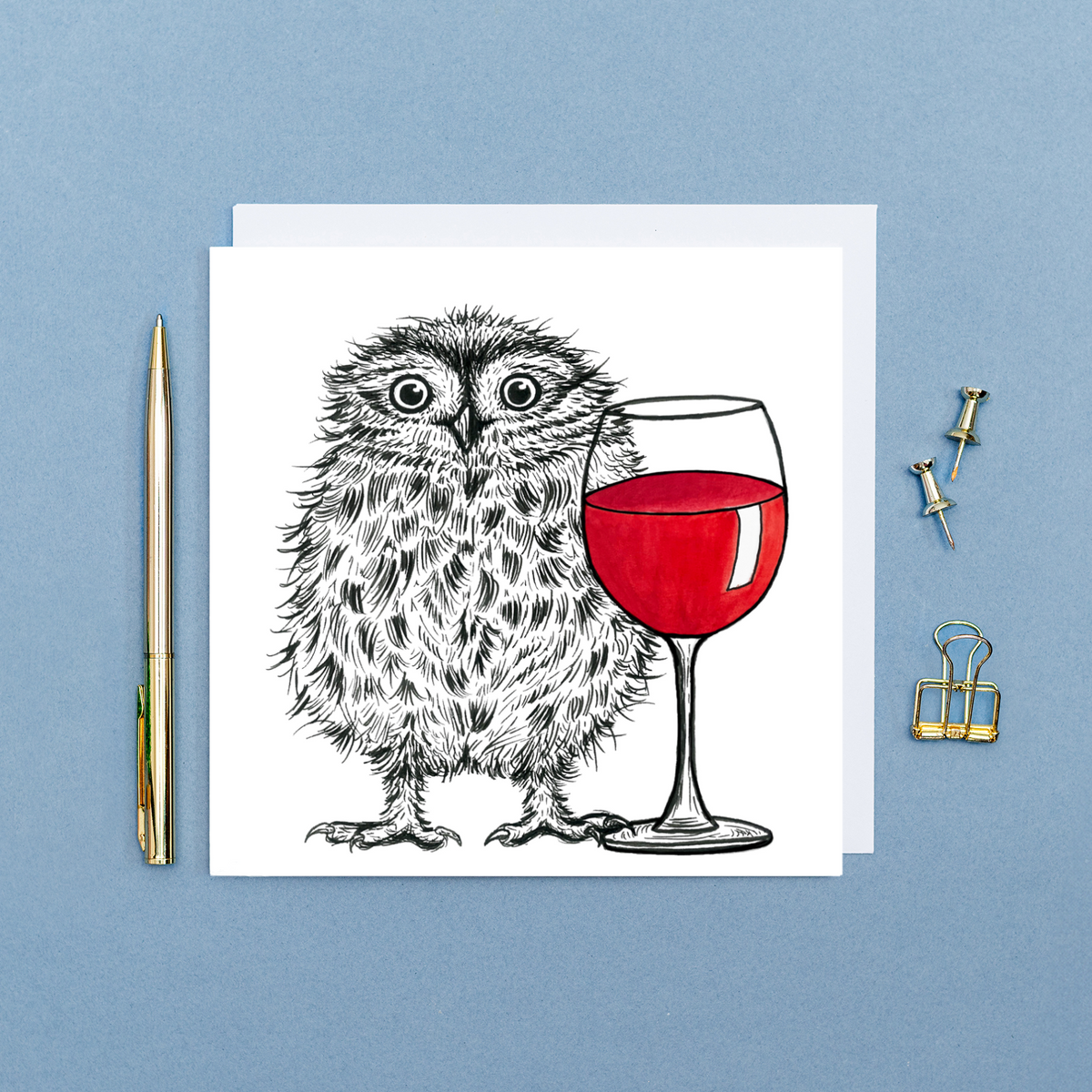 Little owl wine card