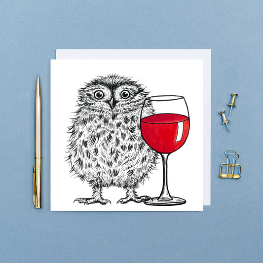 Little owl wine card