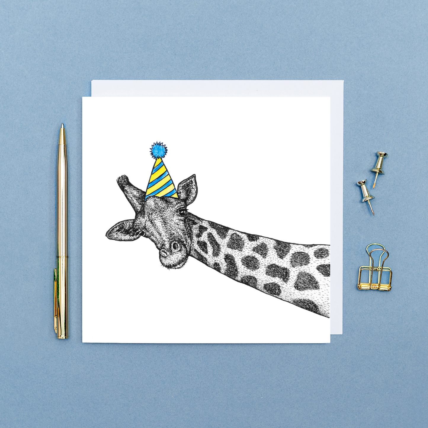 Party giraffe birthday card