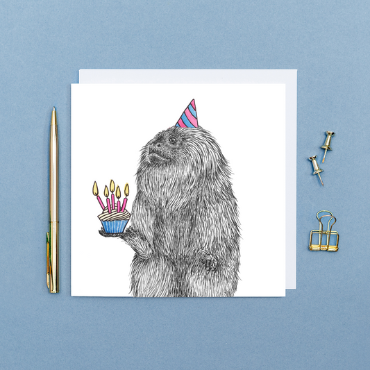 Golden lion tamarin birthday card