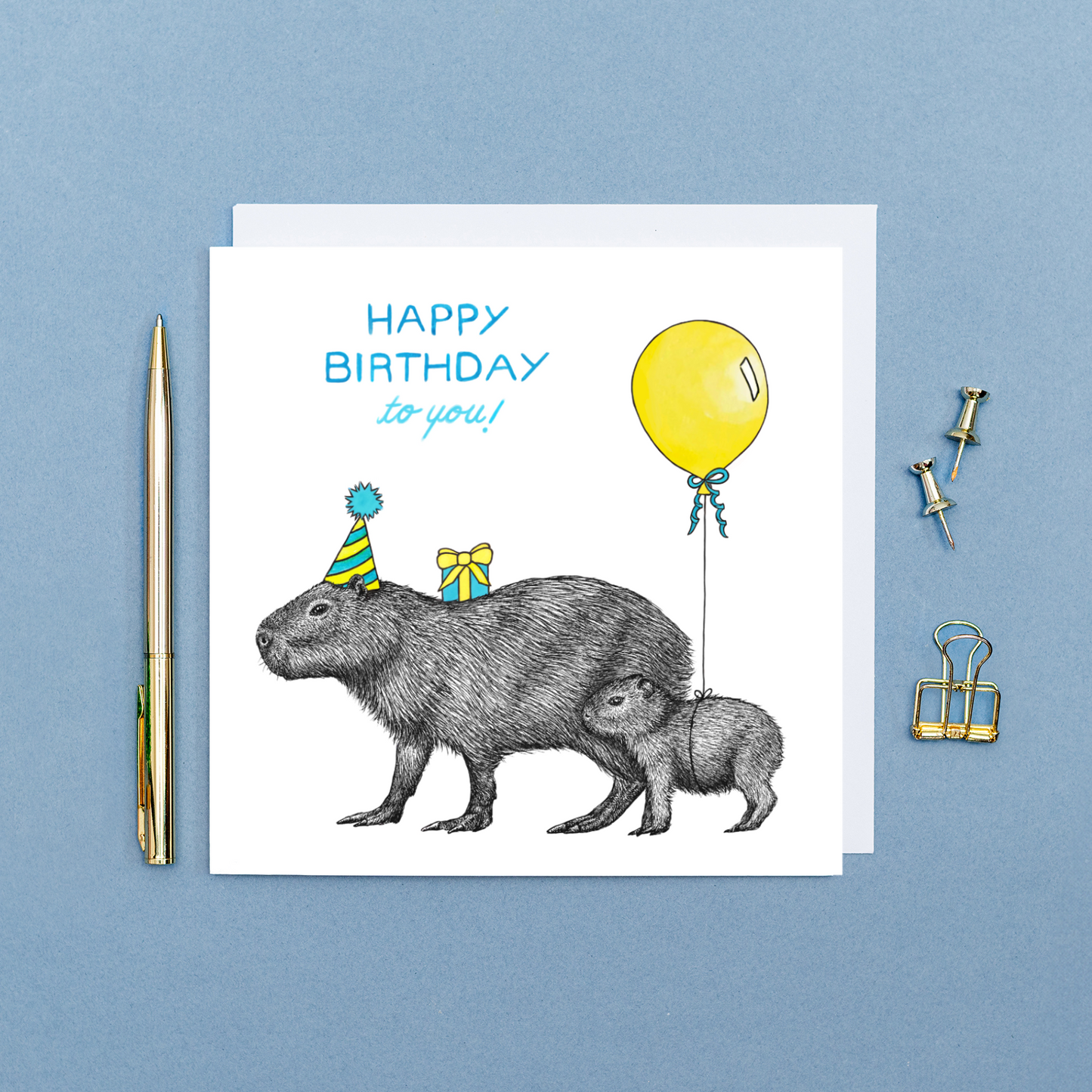 Capybara birthday card