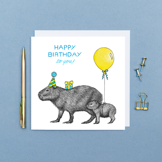 Capybara birthday card
