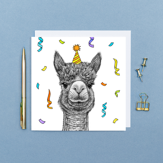 Alpaca birthday card