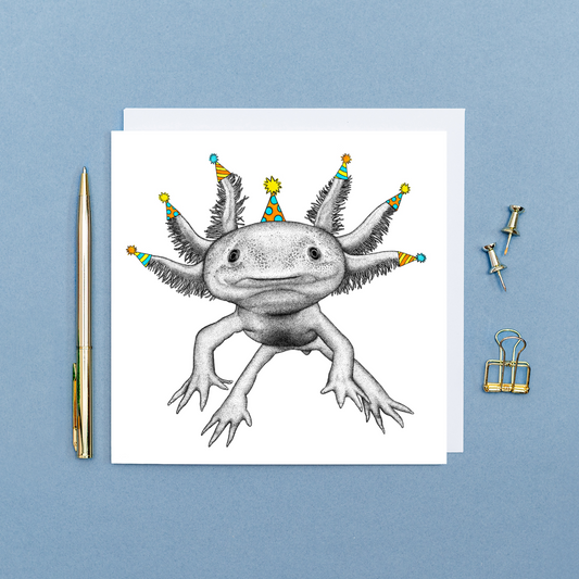 Axolotl Birthday card