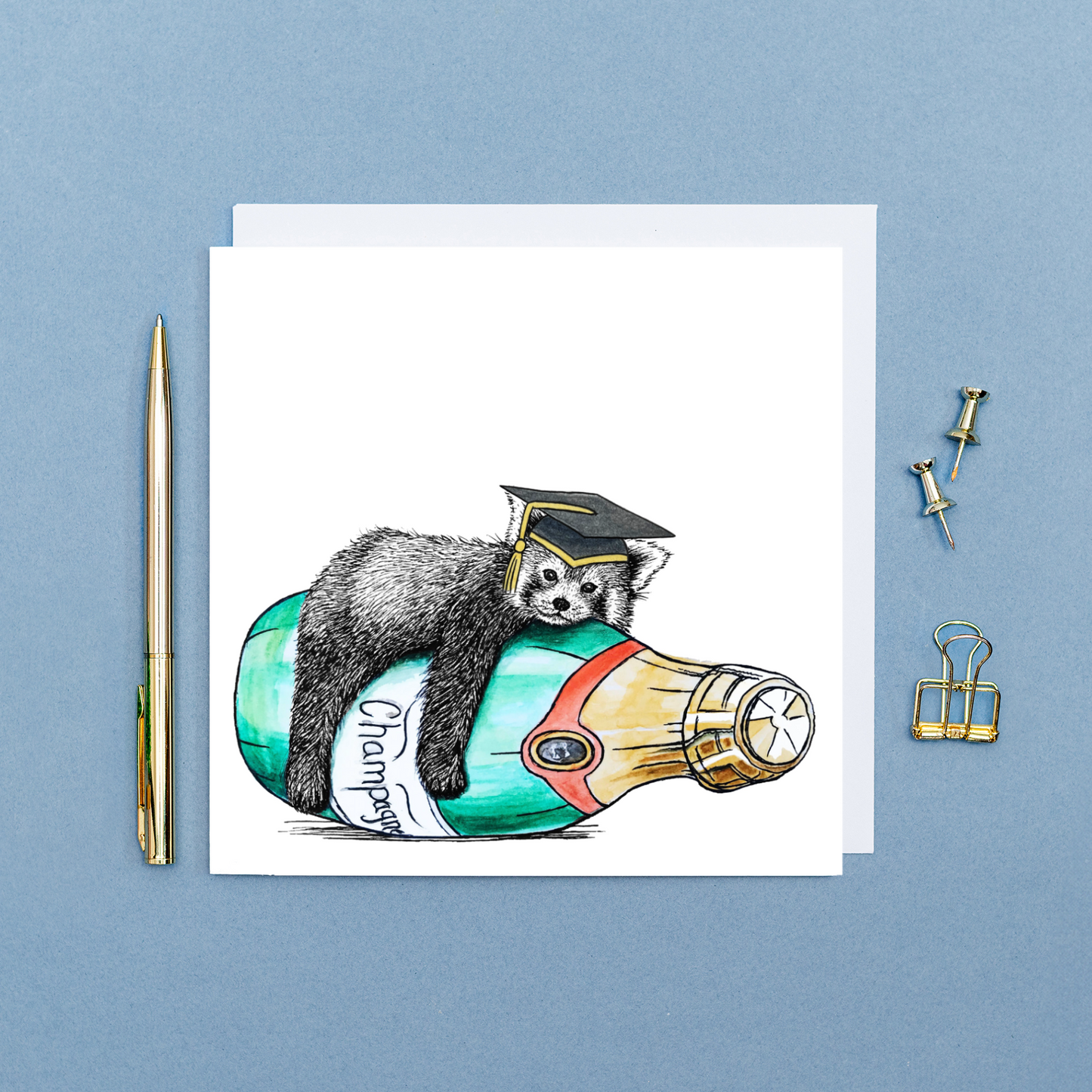 Red panda graduation card