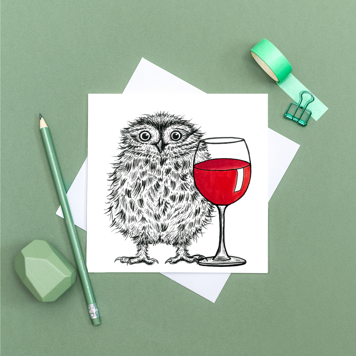 Little owl wine card