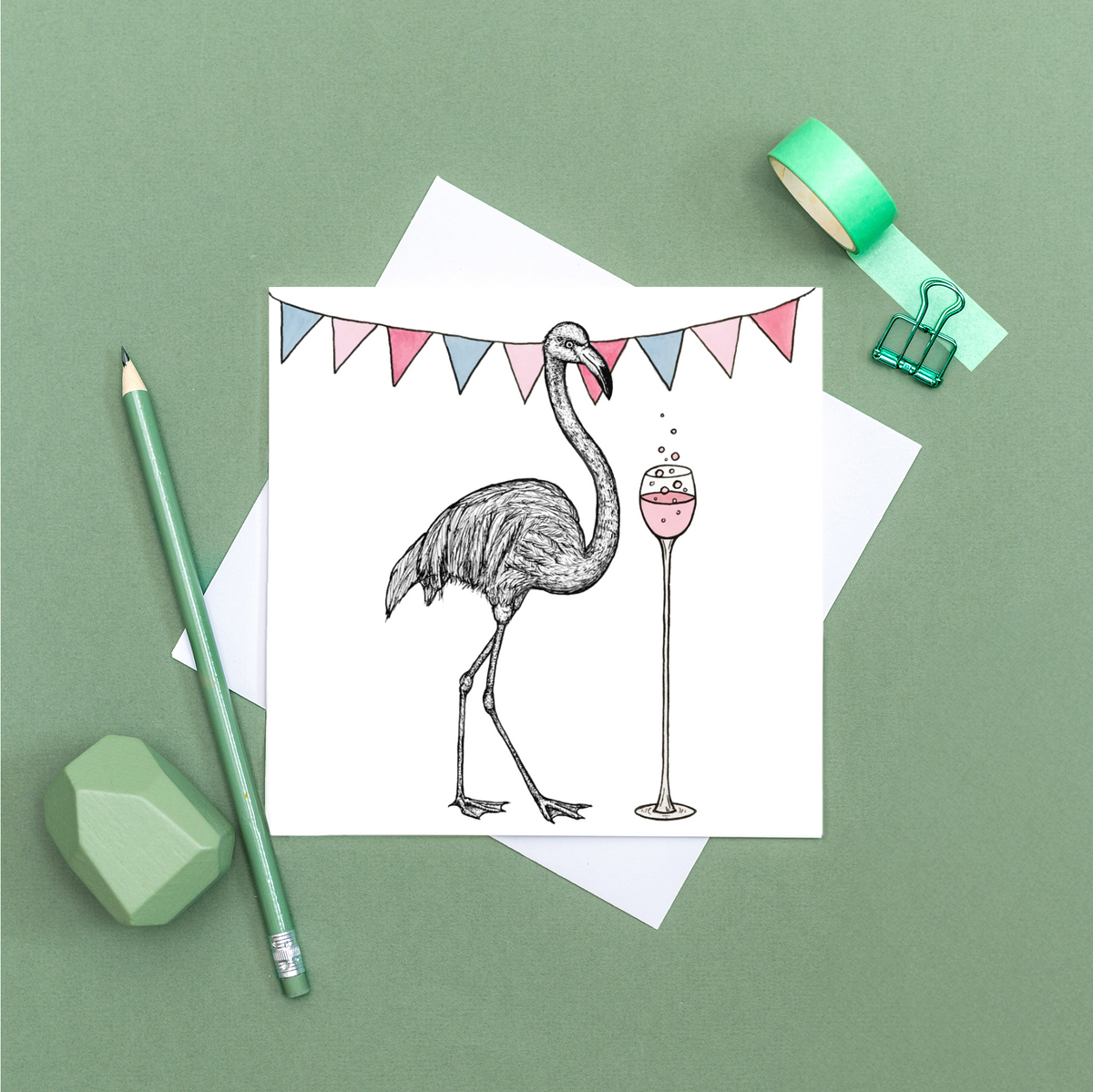 Flamingo celebration card