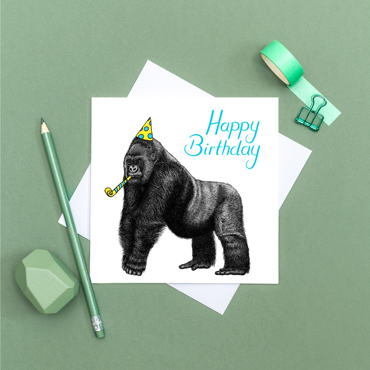 Silverback gorilla Birthday card