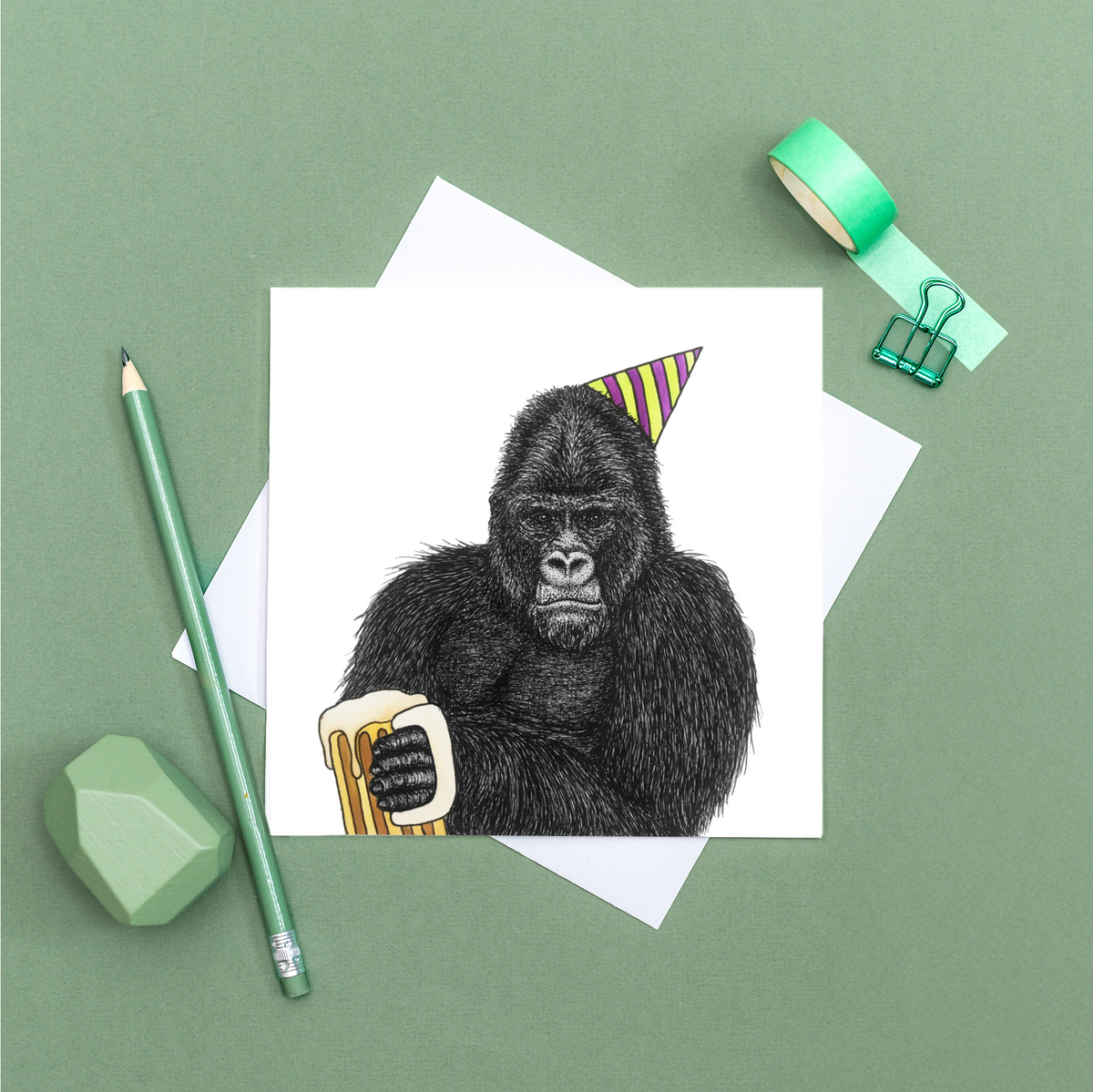 Grumpy gorilla card