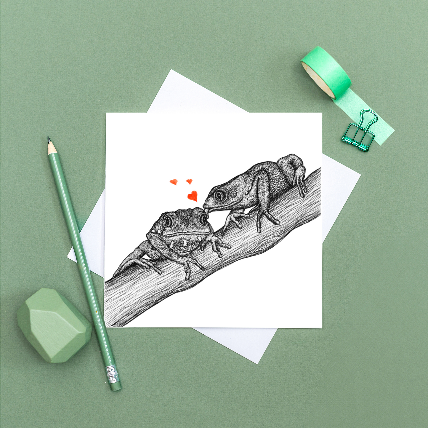 Frog love greetings card