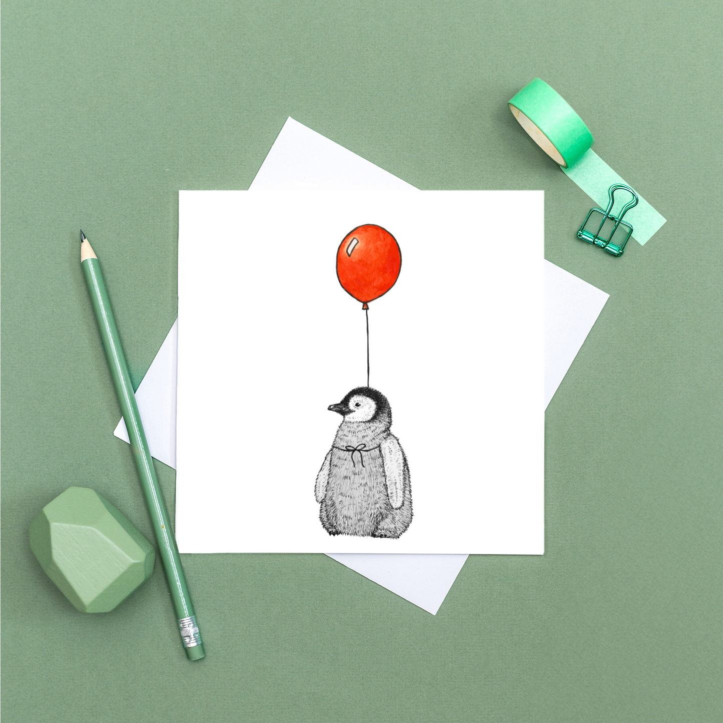 Cute penguin birthday card