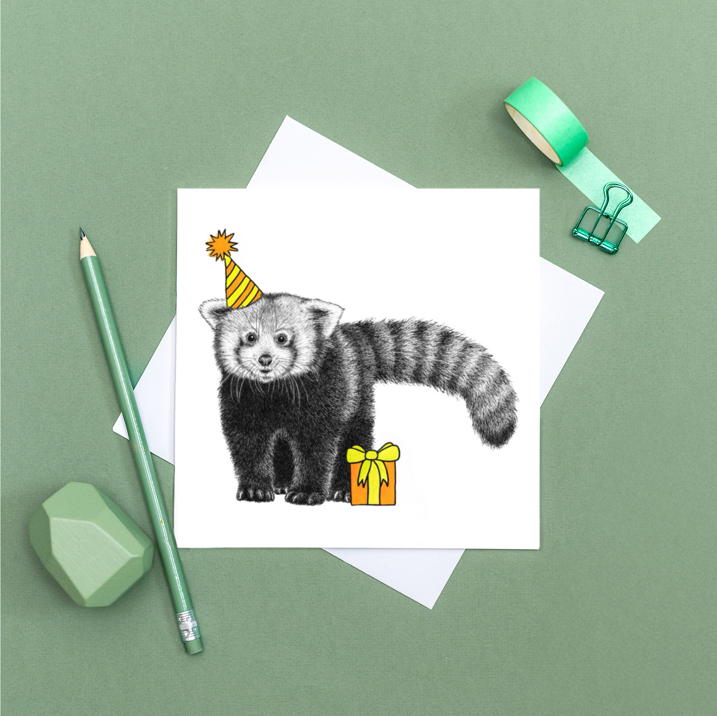 Red panda Birthday card