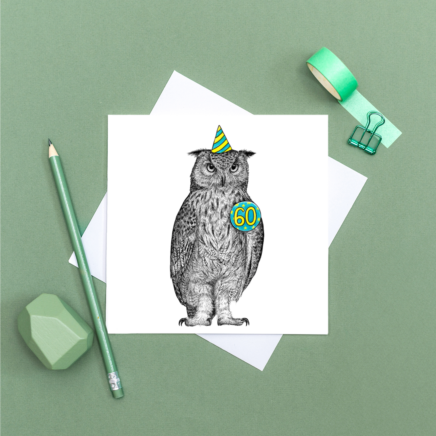 60th Birthday owl card