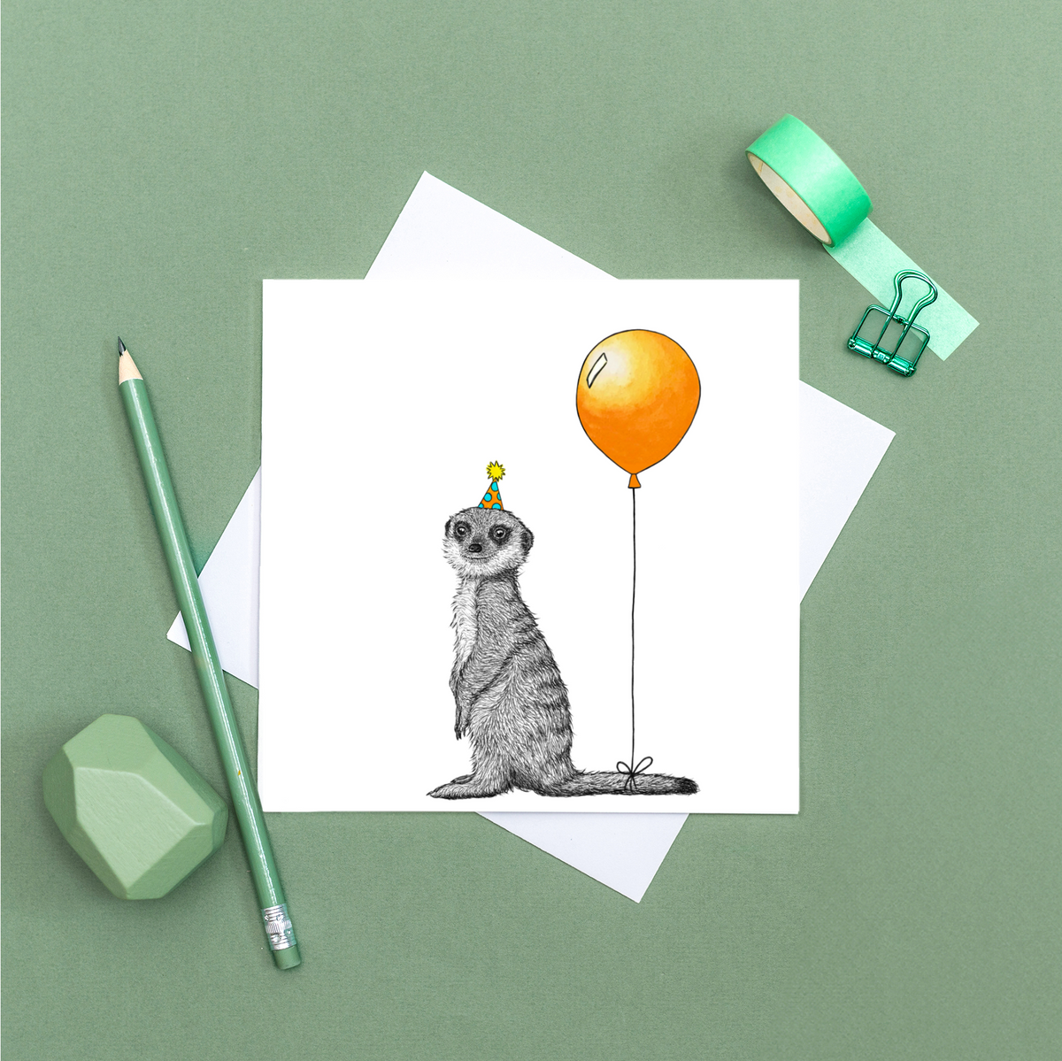 Baby meerkat birthday card