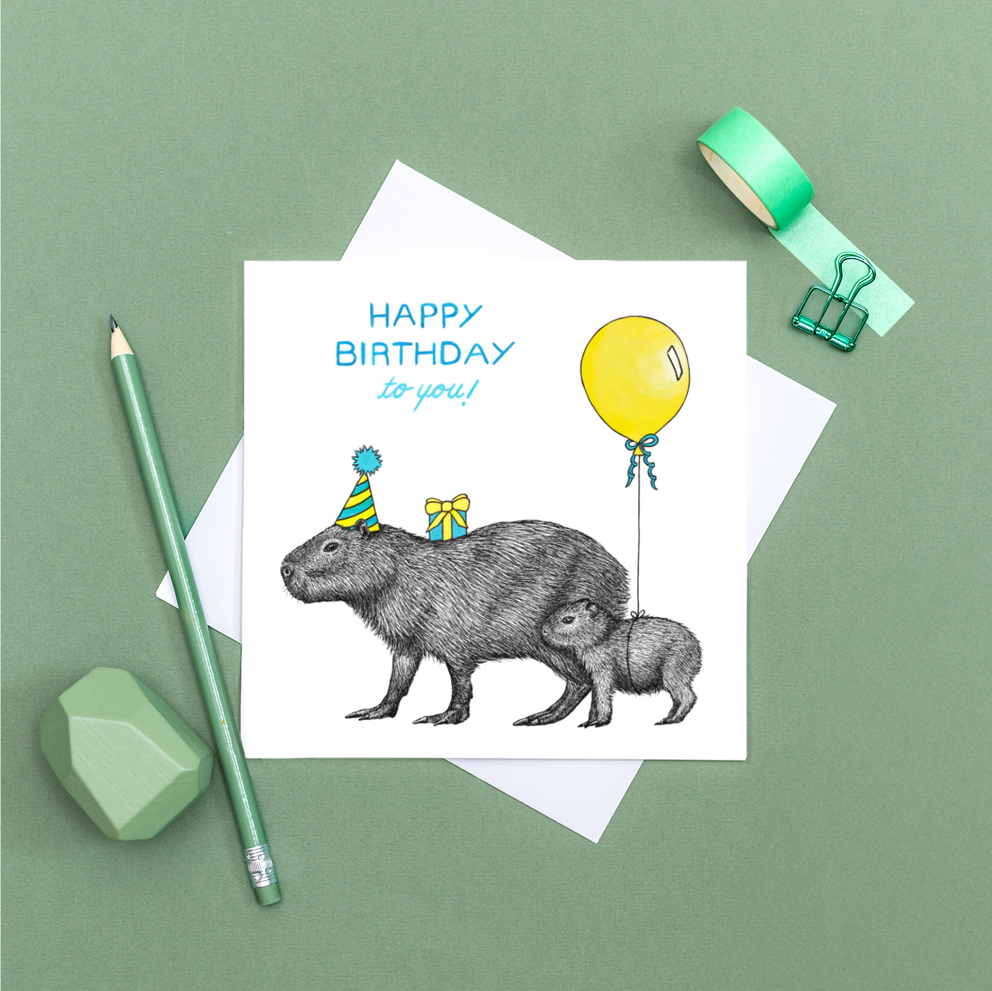 Capybara birthday card