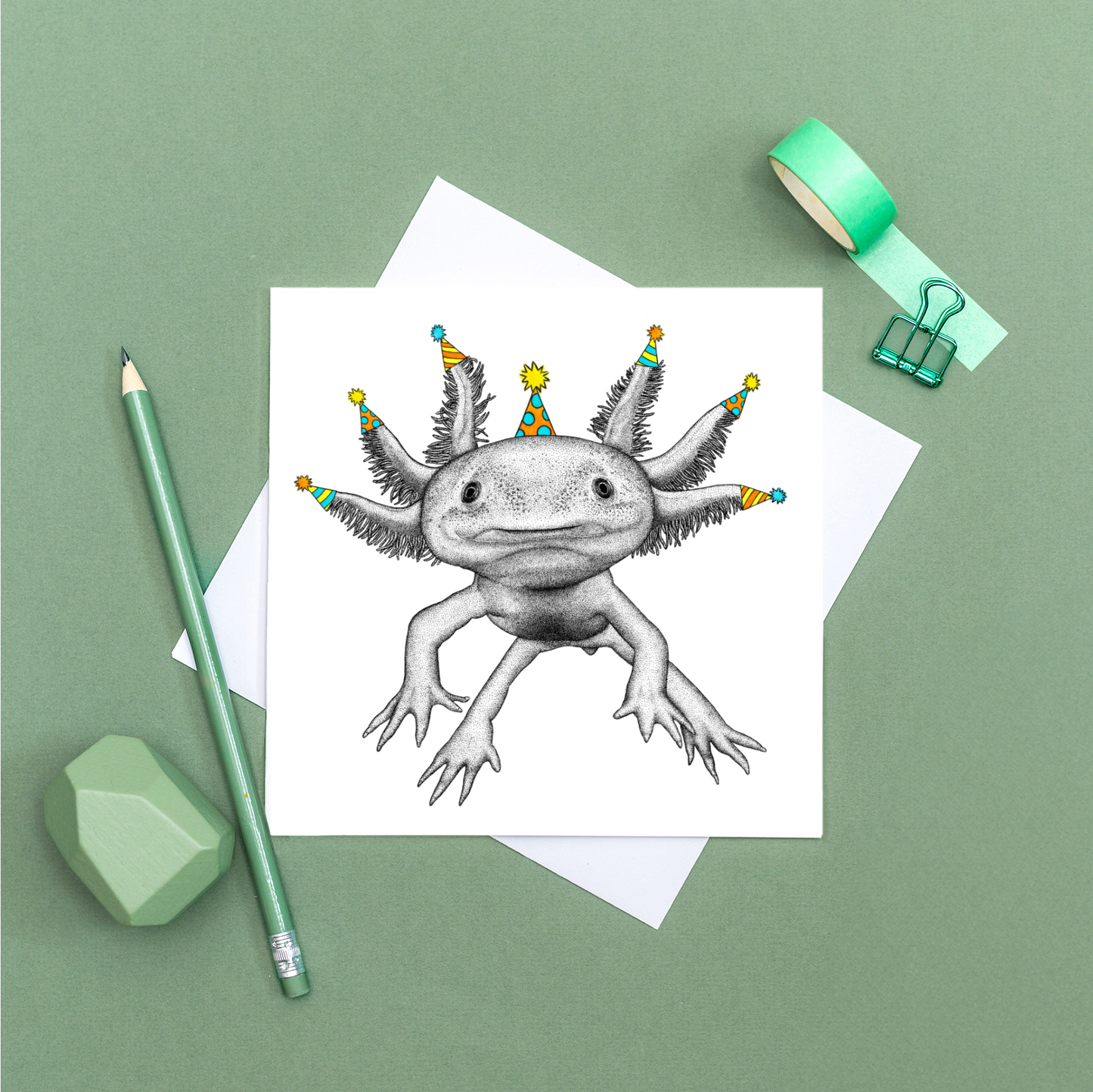 Axolotl Birthday card