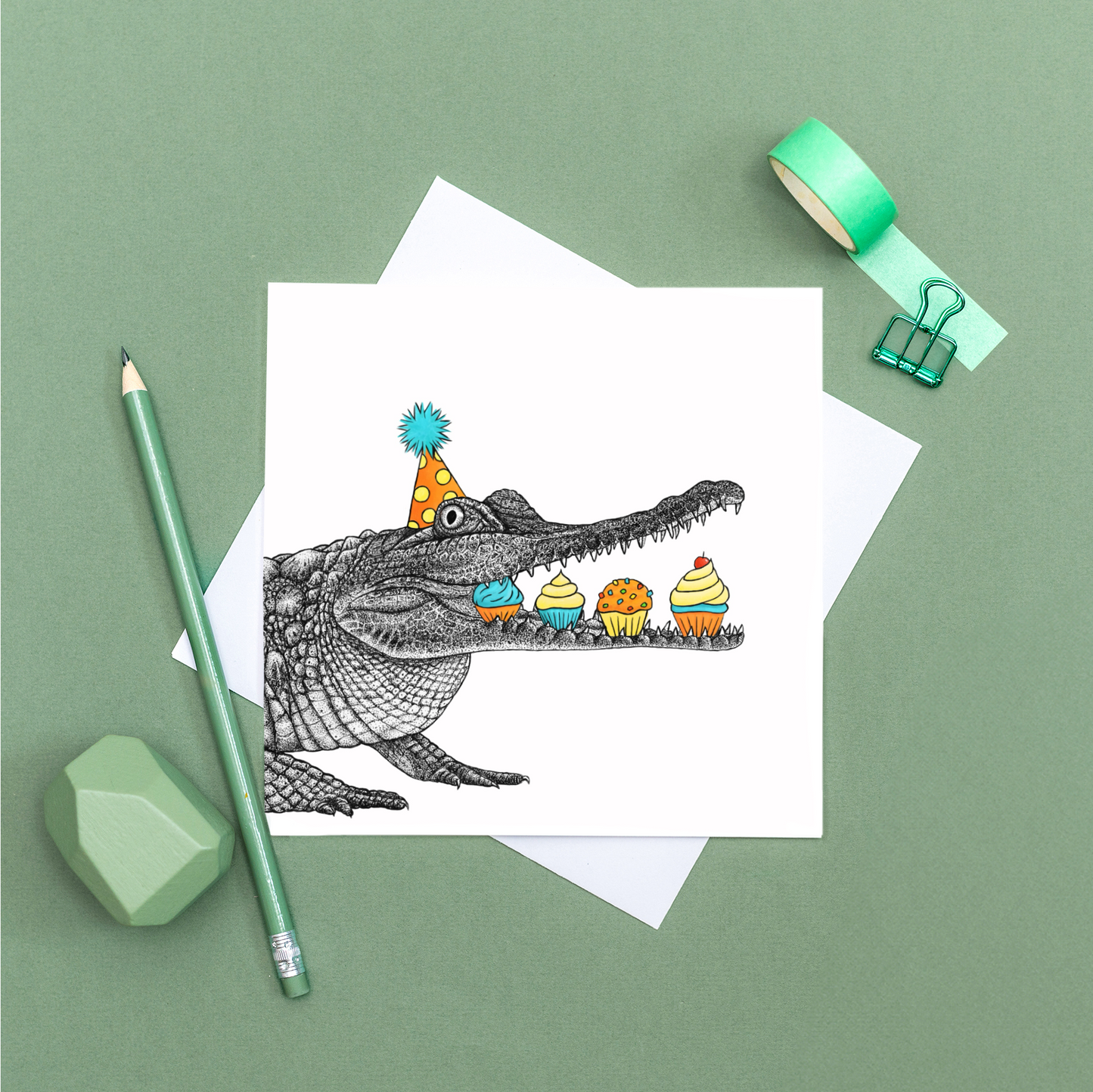 Crocodile birthday card