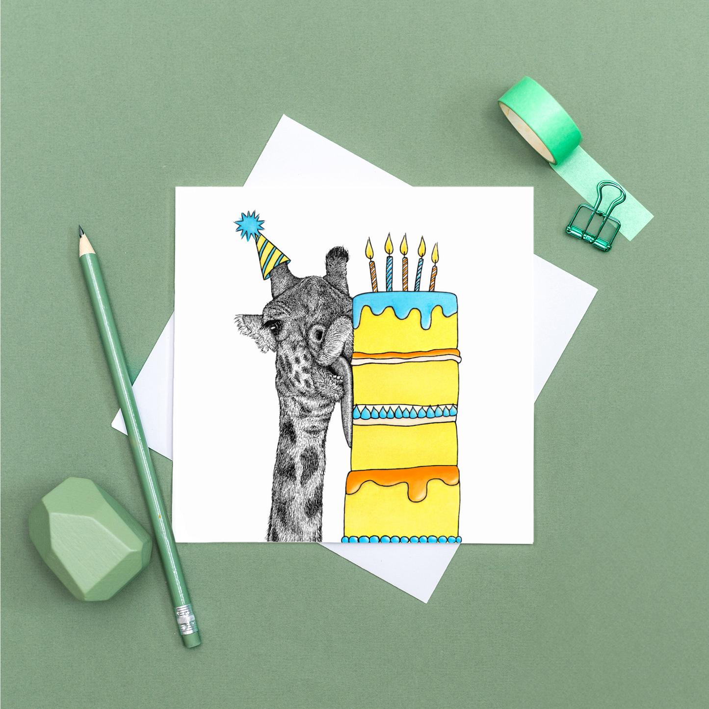 Giraffe birthday card