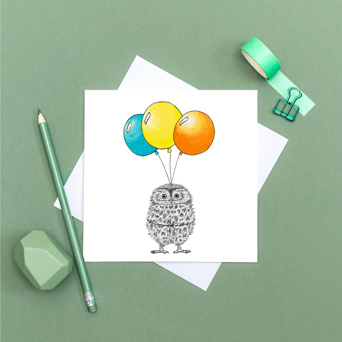 Little owl Birthday card