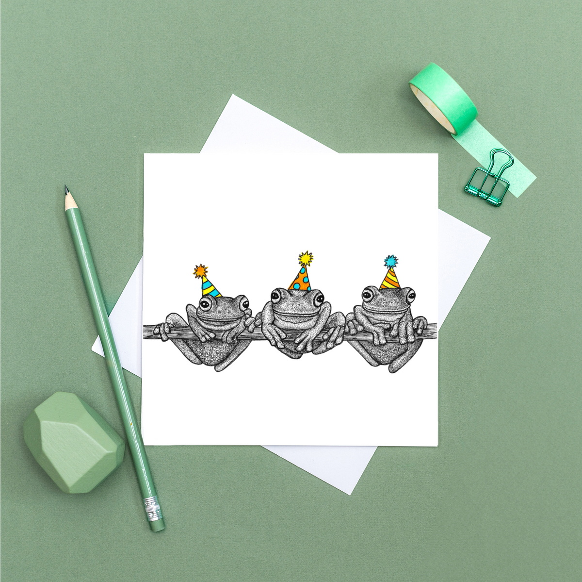 Tree frog Birthday card