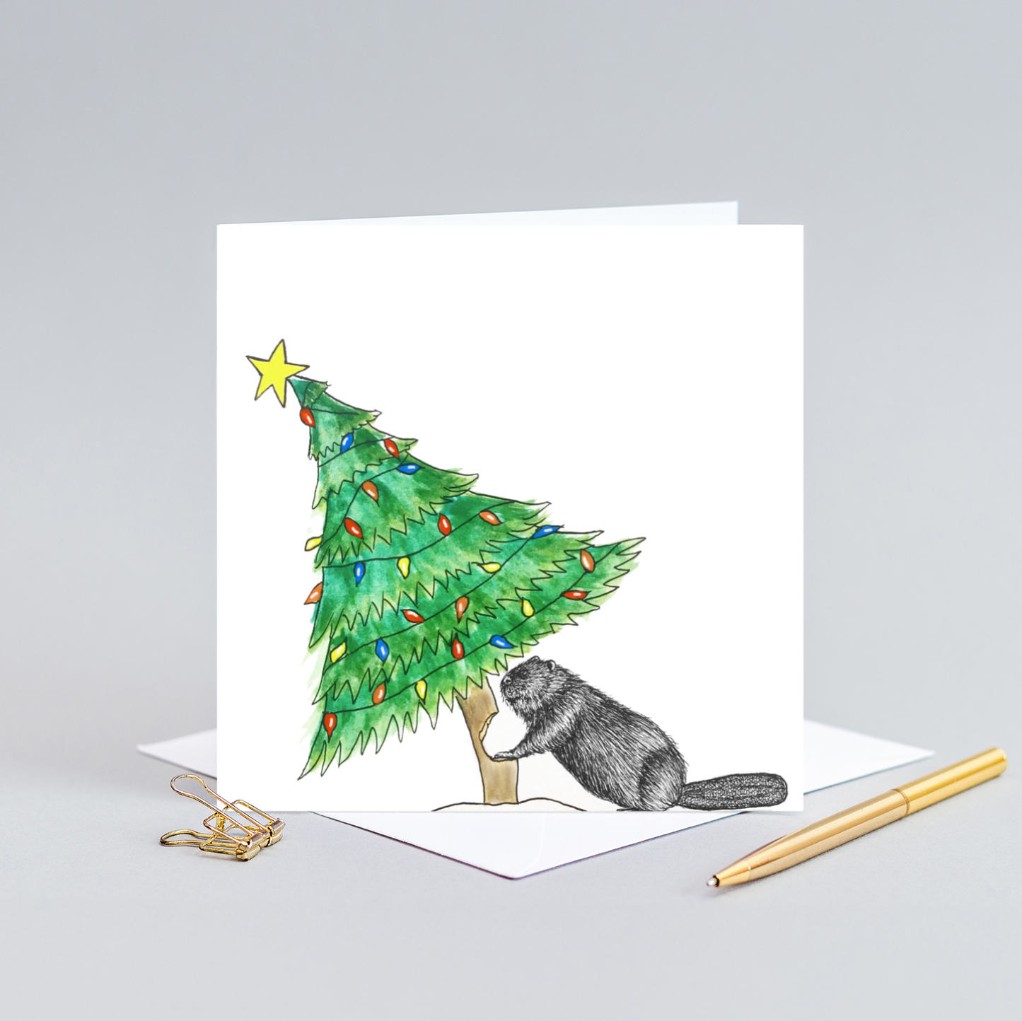 Beaver Christmas card